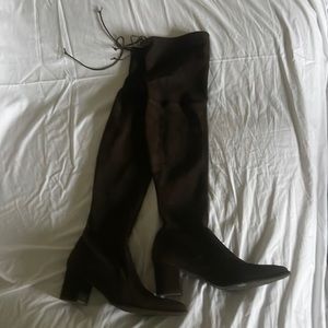 Stuart Weitzman brown heeled over the knee boots